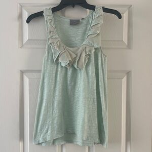 Sleeveless Ruffle-Trim Tank Top in Mint